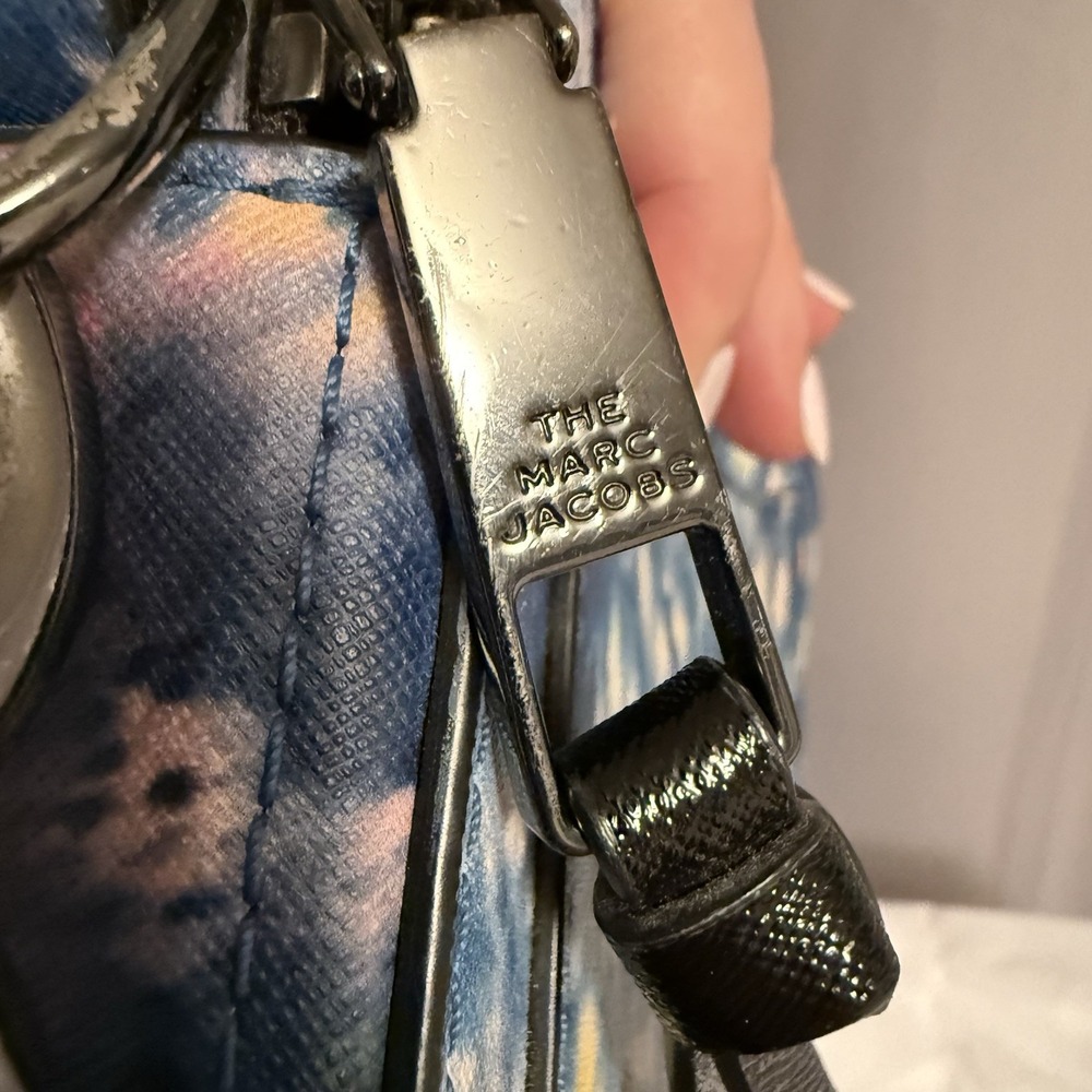 Marc Jacobs Snapshot Crossbody Bag Purse Watercolor Camera Shoulder Tie Dye Blue - Picture 5 of 16